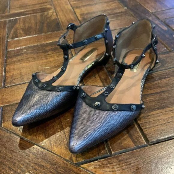 Halogen Olson Pointy Toe Silver Metallic Flats, Size: US 6 Regular (M, B) - Picture 4 of 14